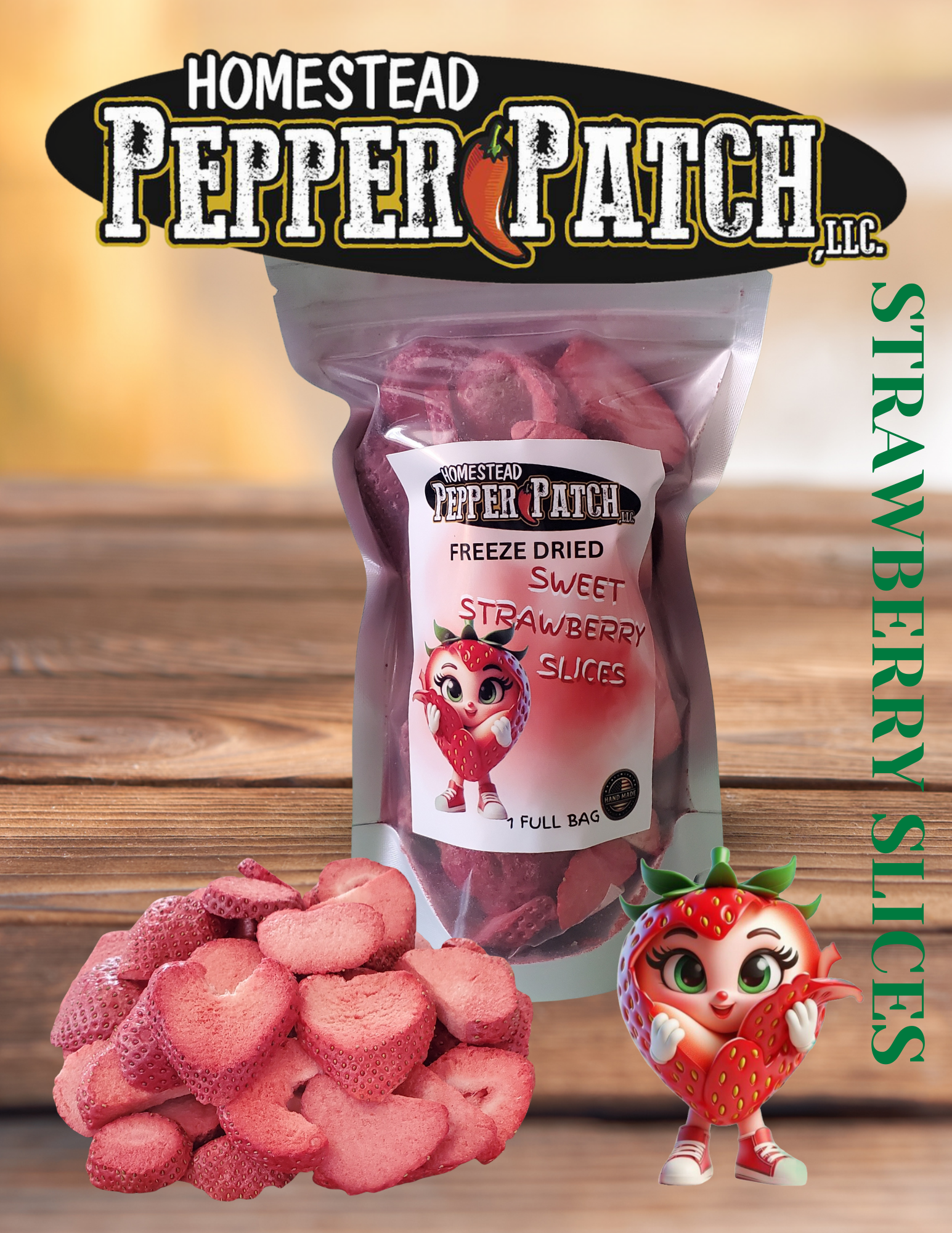 FREEZE DRIED NATURAL STRAWBERRIES – Homestead Pepper Patch LLC