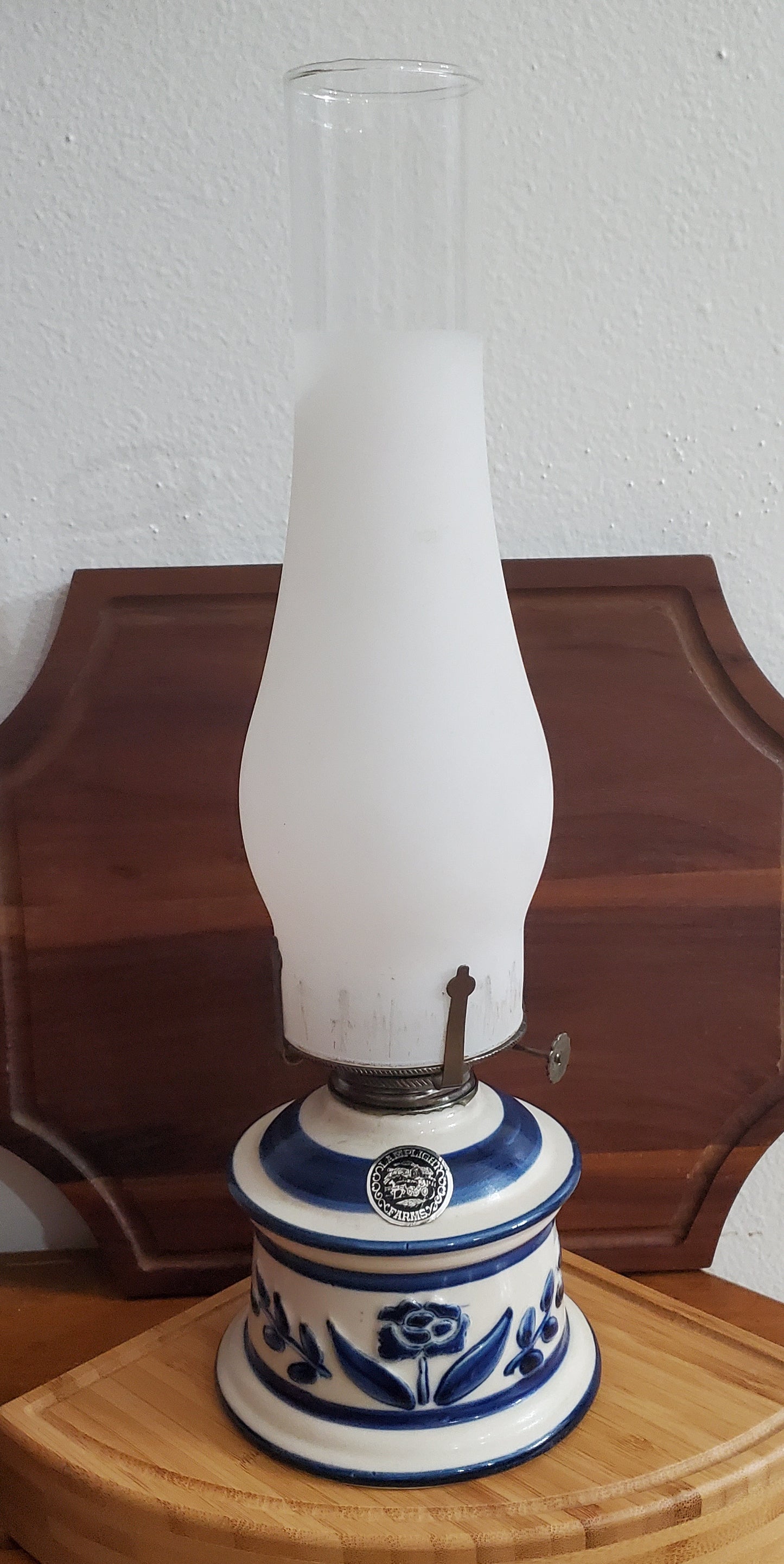 Lamplight Farm Stoneware Pottery Oil Lamp