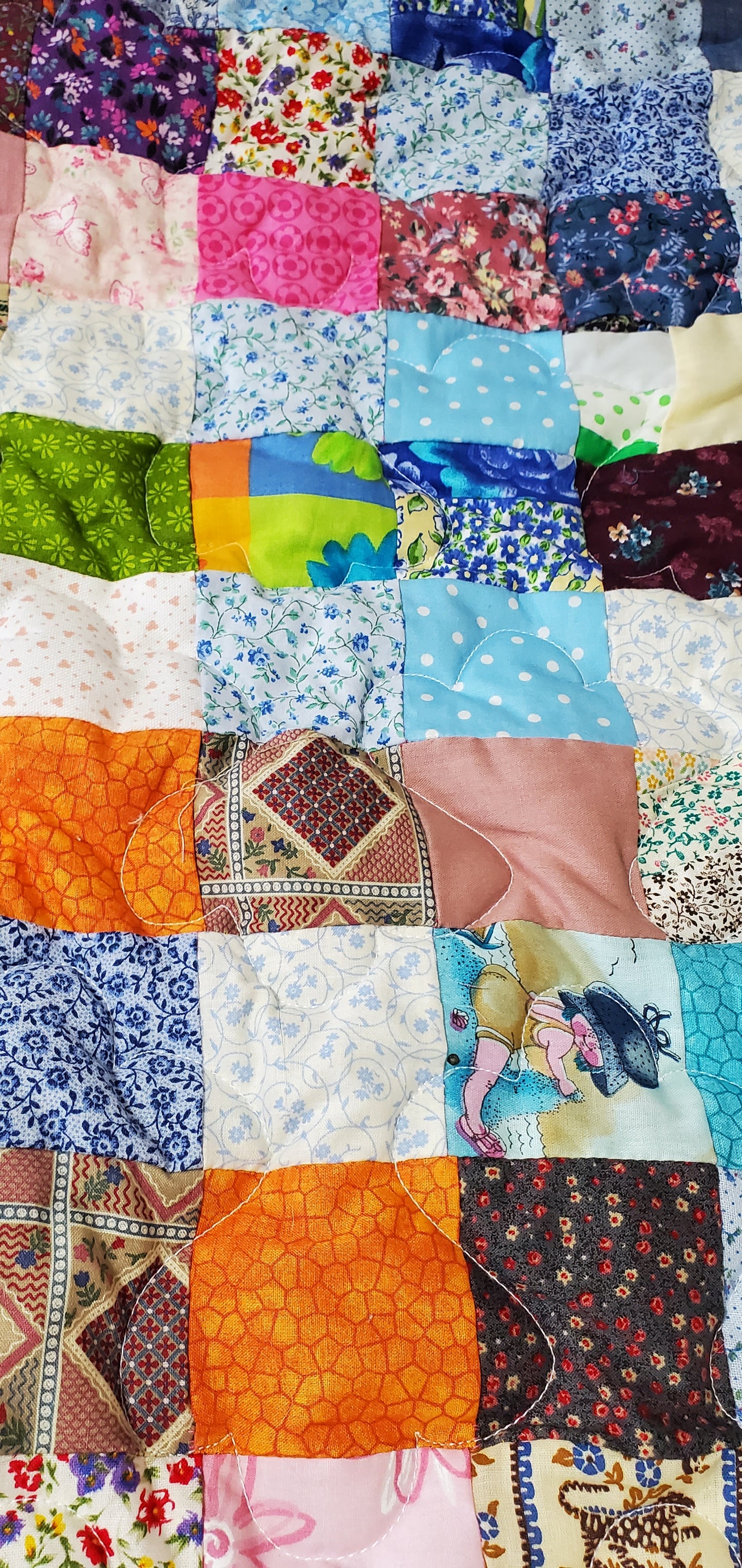 HANDSEWN TWIN sz COUNTRY QUILT