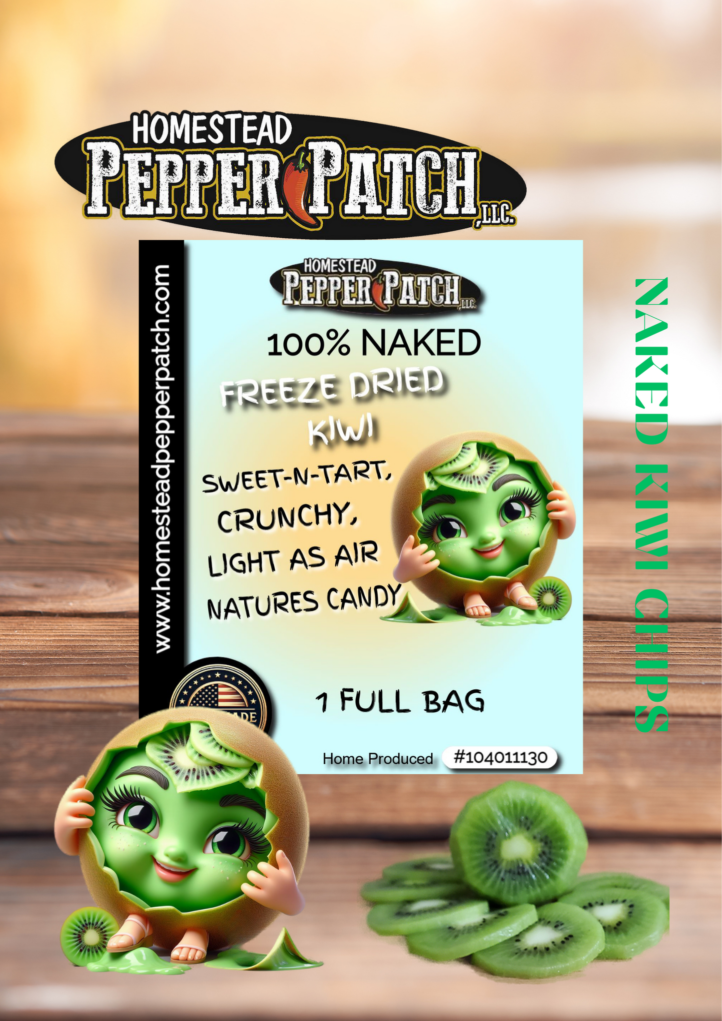 FREEZE DRIED NAKED KIWI CHIPS